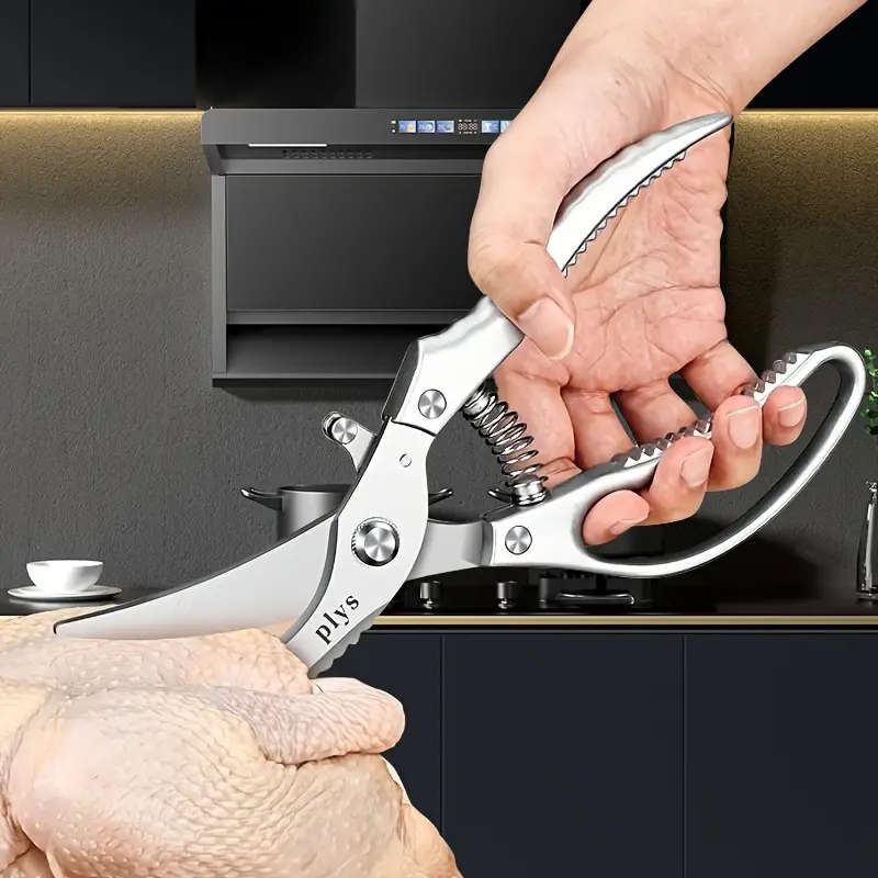 1pc Stainless Steel Spring Chicken Bone Scissors Strong Kitchen Tool for Cutting Poultry Essential f