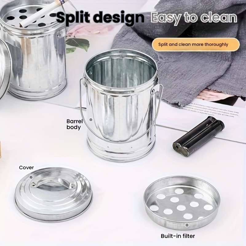1pc Japanese bucket shaped ashtray anti drop and washable suitable for household use not easy to