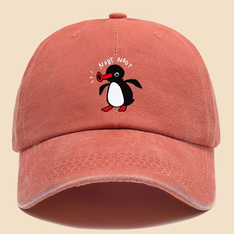 1pc NOOT Baseball Cap with a Unisex Fun Print of Pingu And Pinga a Curved-Brim Hat Suitable for Al