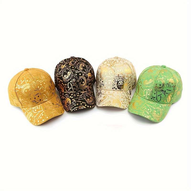 1pc New Graffiti Baseball Caps Golden Stamping Outdoor Hip-hop Joker Cap Street Cool Baseball Hats