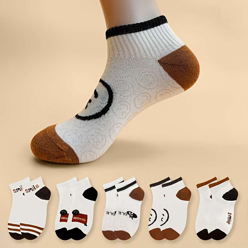 5 Pairs Polychrome One Size High Elastic Socks
