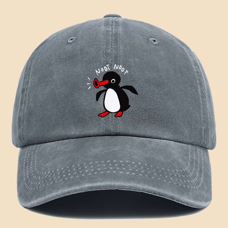 1pc NOOT Baseball Cap with a Unisex Fun Print of Pingu And Pinga a Curved-Brim Hat Suitable for Al