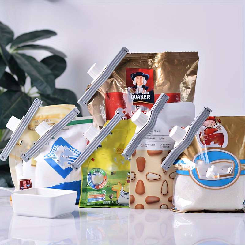 3-Pack KitchenMate Plastic Seal Clips with Pour Spout Non-Food Contact Bag Sealer for Moistur