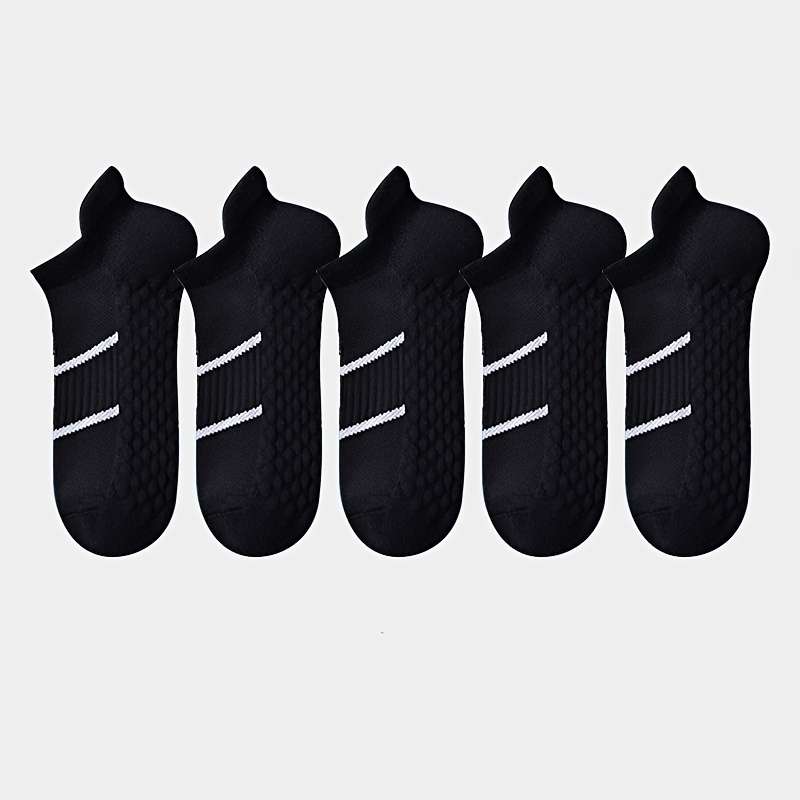 5 Pairs Grey And Orange One Size High Elastic Socks