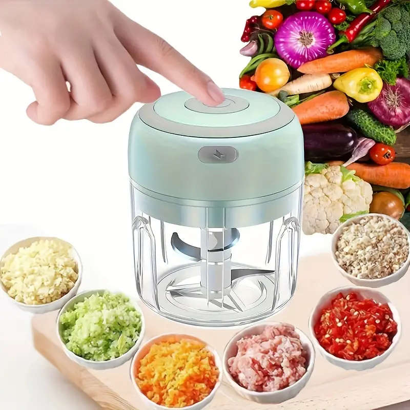 1pc USB Rechargeable Electric Garlic Chopper Electric Mini Garlic Chopper 250ml Capacity USB Recharg