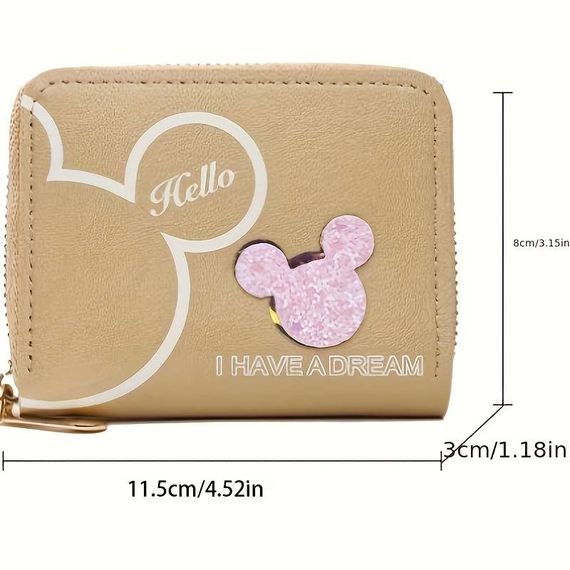 1pc A Cute Zipper Wallet for Girls a Casual Card Holder a Women'S Bag a Phone Pouch And an Ador