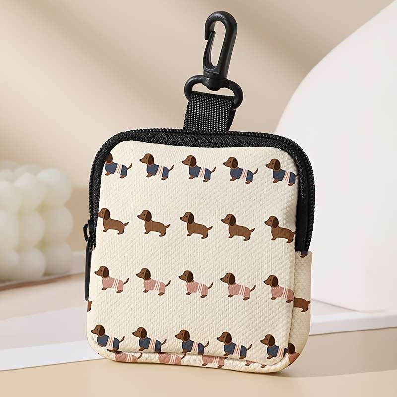 1pc large-capacity coin purse with a puppy pattern for men and women suitable for shopping shoppi