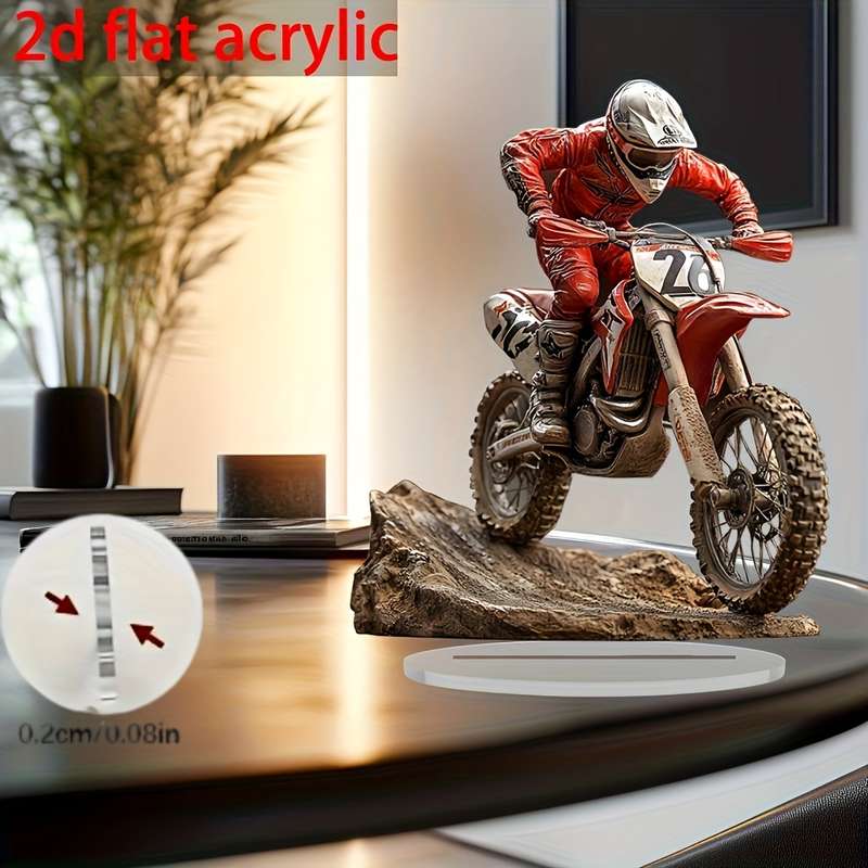 1pc 2D Flat    Design Mountain Bike Ornament Easter Gift Acrylic Sign Ornament Cozy