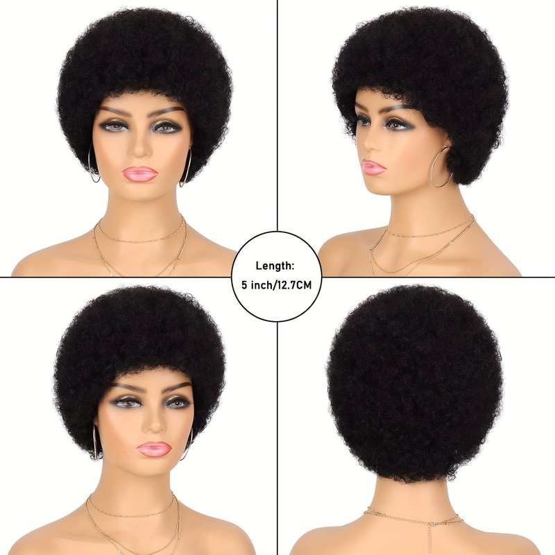 1Pc Black 10.16cm Fashion Design Wig