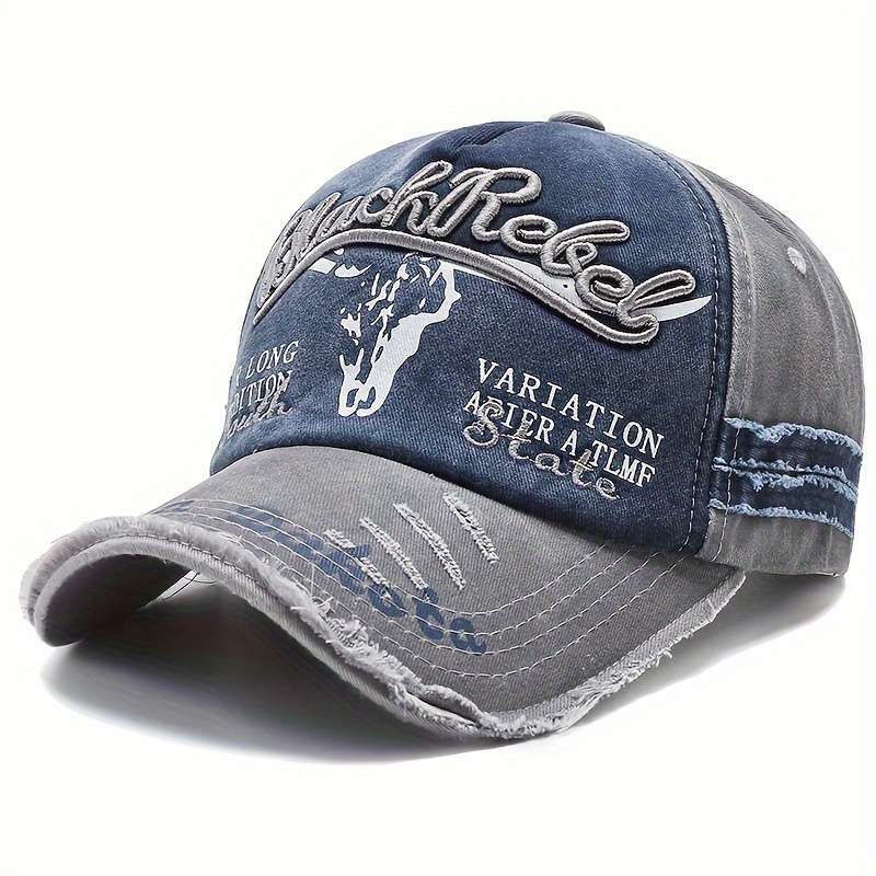 1pc Four One Sun Protection Baseball Cap Adjustable Fit UV Protection Stylish Black Hat with Wh