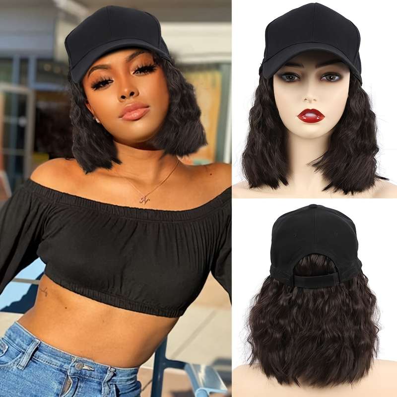 1Pc Black 30.48cm Fashion Design Wig