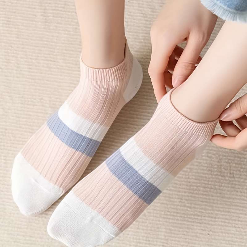 5 Pairs Mixed Colors One Size High Elastic Socks