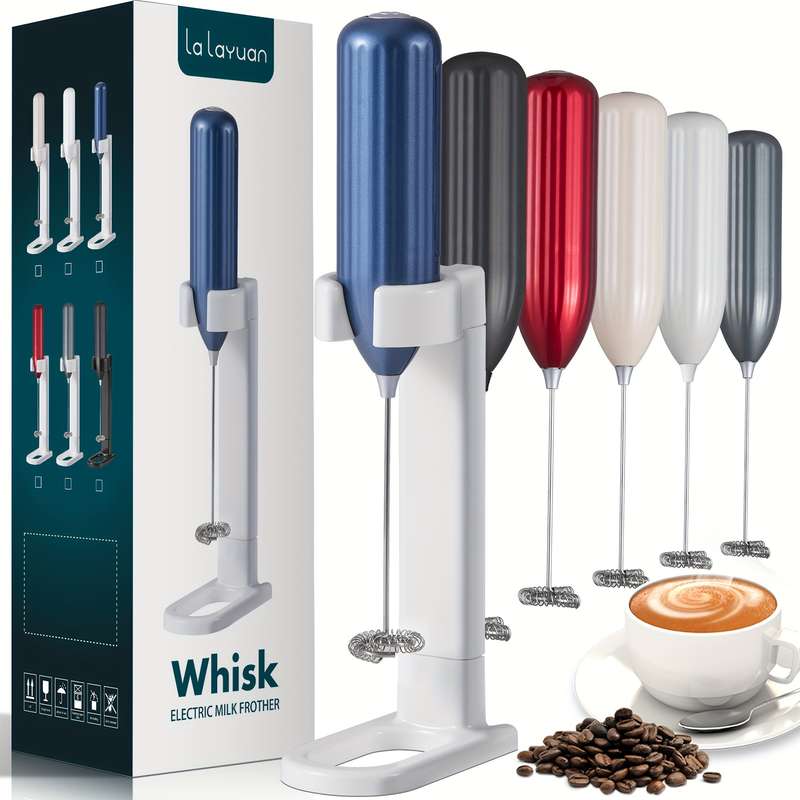 1pc Lalayuan Electric Milk Frother Mini Milk Foamer Battery OperatedNot Included Stainless Steel