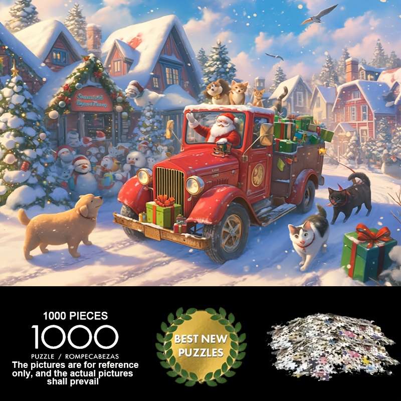 1000pcs Jigsaw Puzzle 50x70cm Premium Thick Durable Paper Mixed Color Cuboid Sh