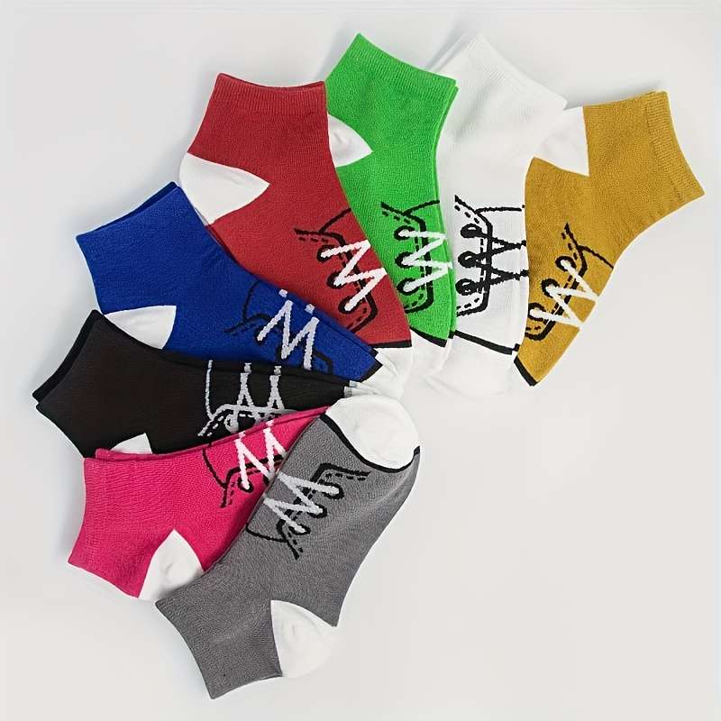 8 Pairs Multicolor One Size High Elastic Socks