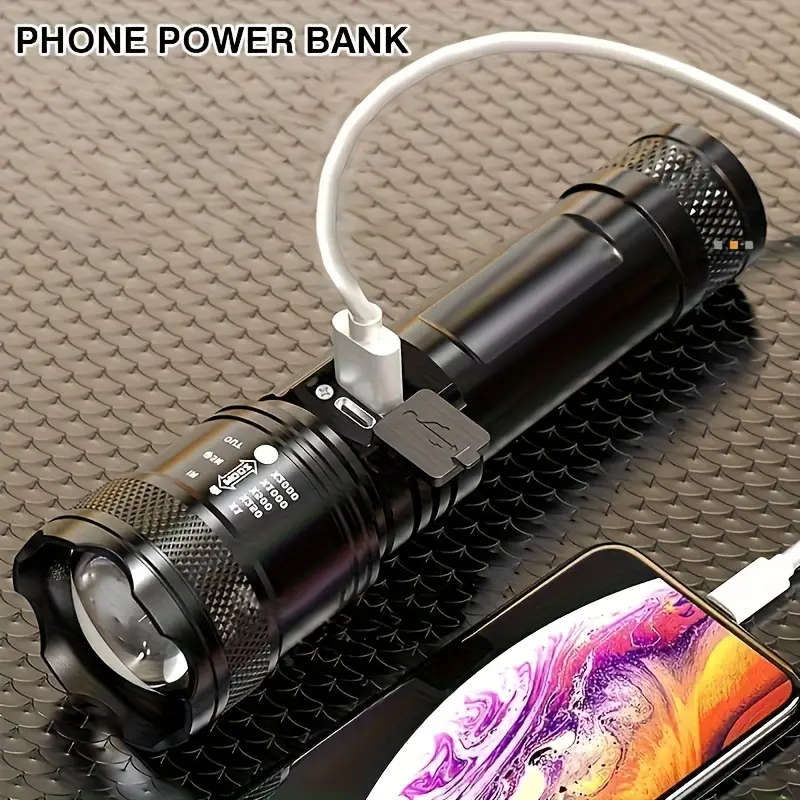 1pc Tactical Telescopic Zoom LED Flashlight