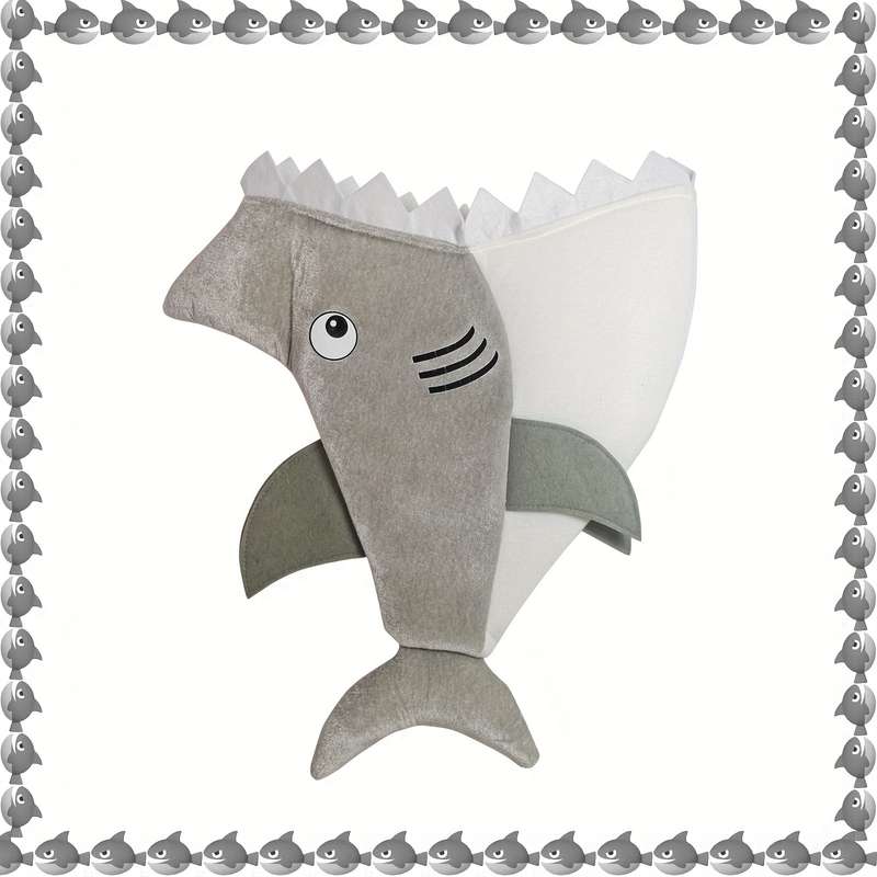 1pc Cozy Vibrant Plush Gray Shark Hat Cute Shark Hat Funny Party Animal Hat Fish Hat Nove