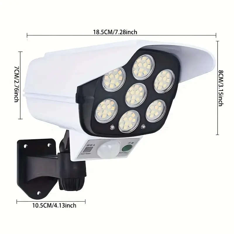 Outdoor Simulation Monitoring Light, Solar Sensor Light, Highly Sensitive Motion Sensor, No Wiring N