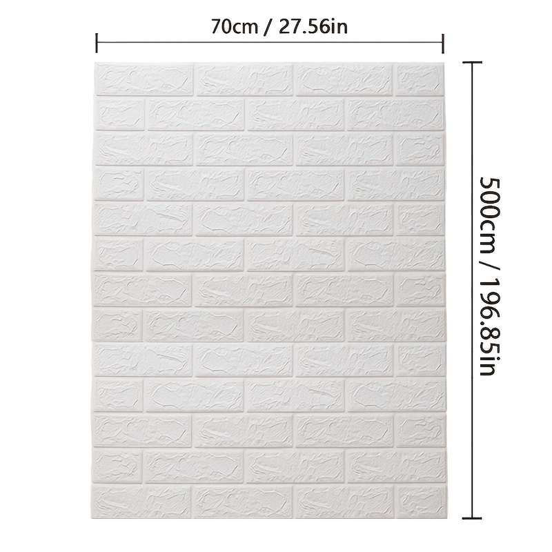 1PC Wall StickersBrick Pattern   White70.0500.0cm