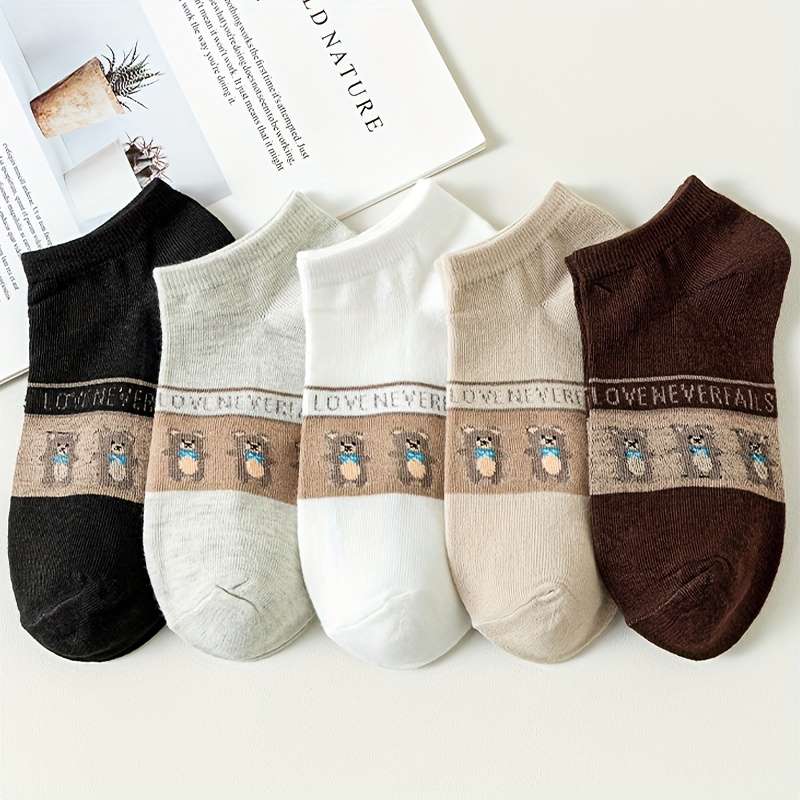 5 Pairs Mixed Color Asian One Size High Elastic Socks