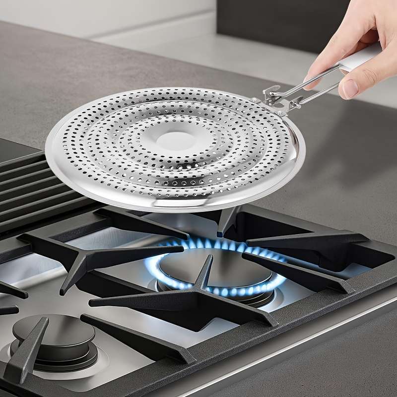 1pc Durable Stainless Steel Pot Holder Stand Double-Layer Thermal Conductive Kitchen Storage