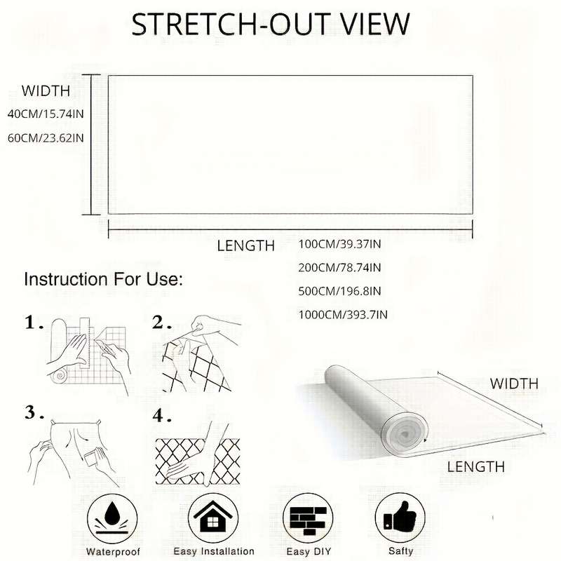 1PC Wall Stickers1000cmx60cm 393.70inx23.62in