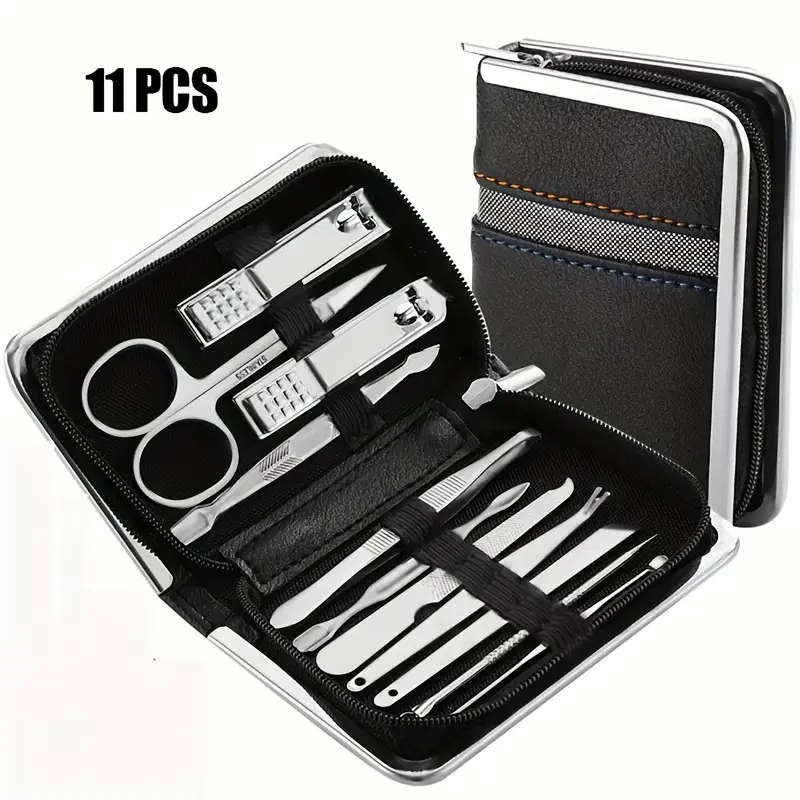 11pcs Nail Clipper Kit with Nail Clipper Ear Spoon Nail Files for Men And Women Toe Nail
