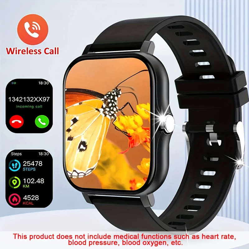 1pc 1.83-inch HD Full Screen Touch Men's and Women's Sports Smart Watch Make Answer Calls Step Count