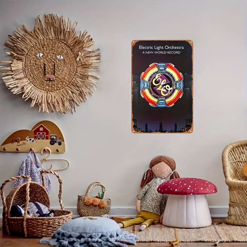 1pc Electric Light Orchestra Vintage Metal Wall Art Sign 20.32x30.48 cm Iron Decorative Plaque fo