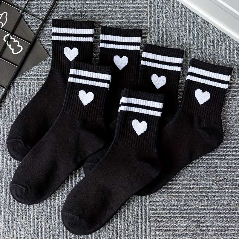 6 Pairs Black One Size High Elastic Socks