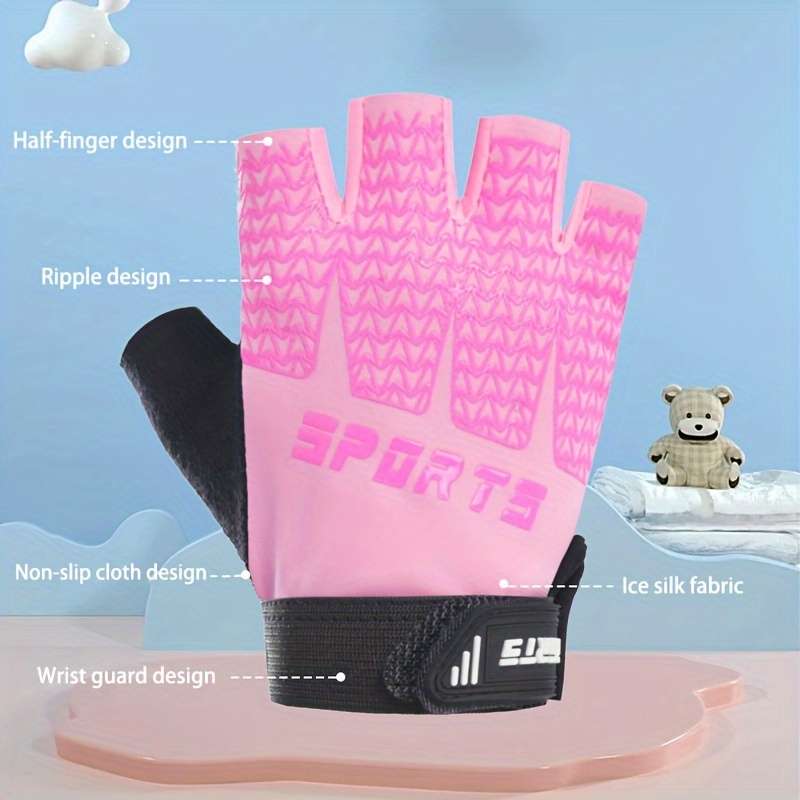1 Pair Corrugated Black And Orange Size S 3 To 6 Years Old Outdoor Sports Gloves