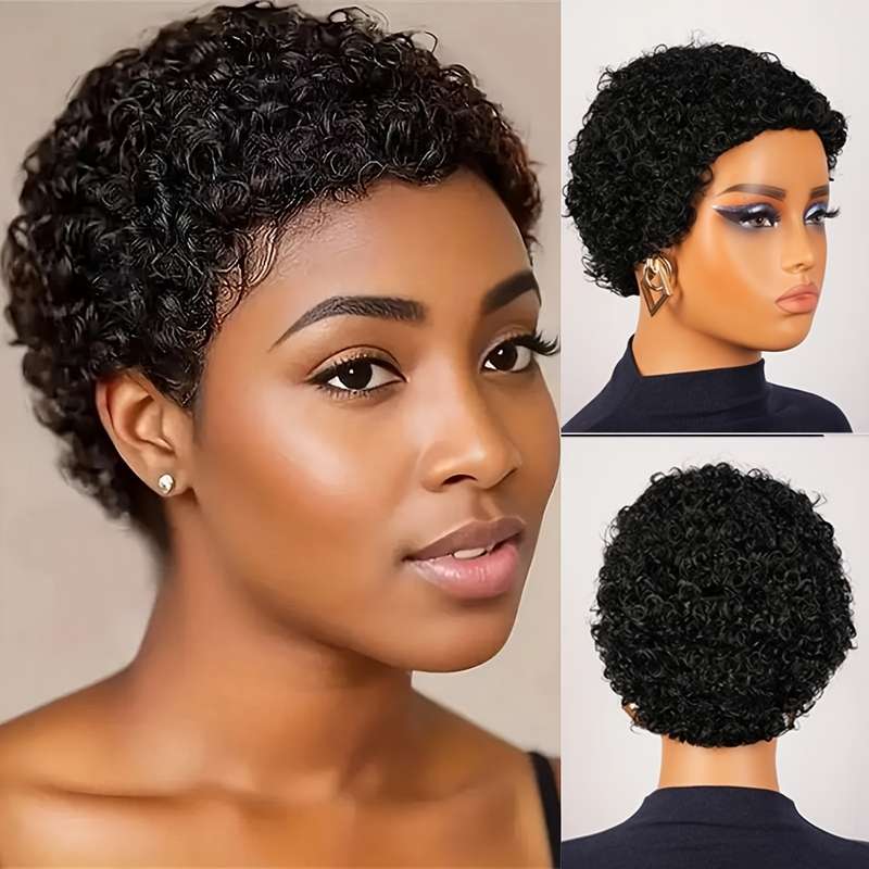 1Pc Black 15.24cm Fashion Design Wig