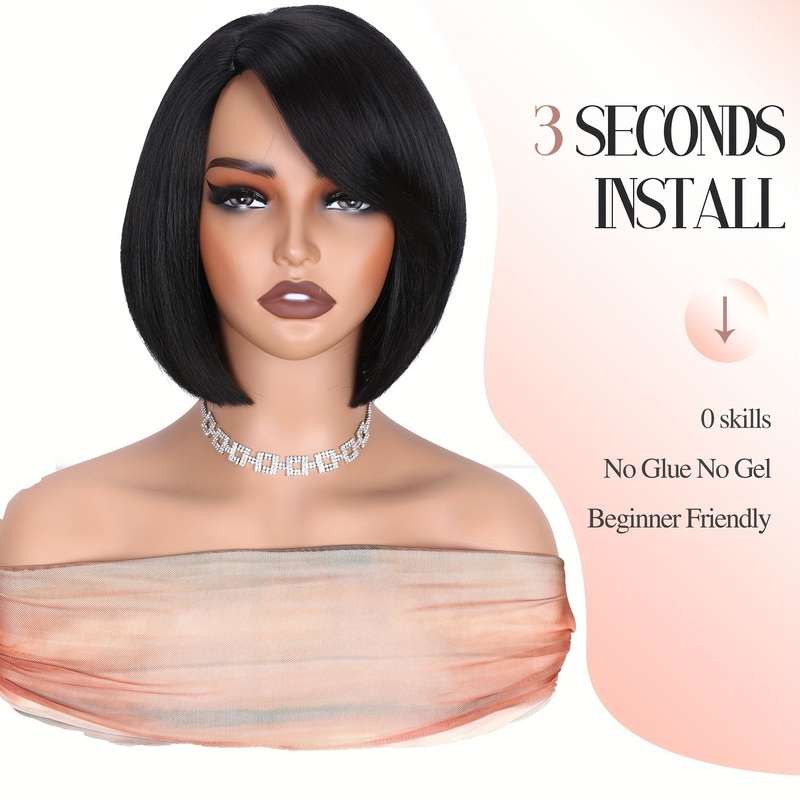 1Pc Black 25.4cm Fashion Design Wig