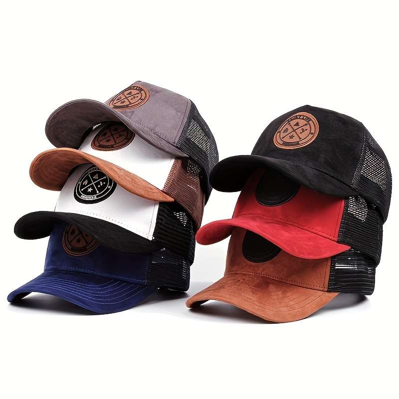 1pc Spring And Summer Round Label Letter Baseball Cap Featuring an Embossed Logo Badge Sunsha