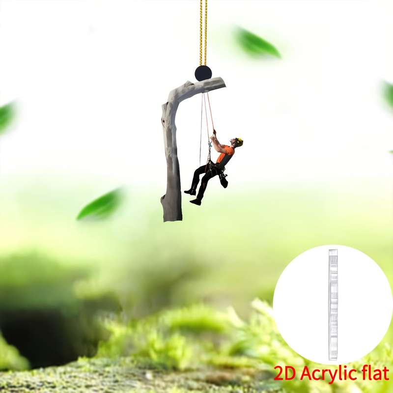 1pc 2D Flat   Acrylic Climber Rearview Mirror Pendant Acrylic Multifunctional  Decoration