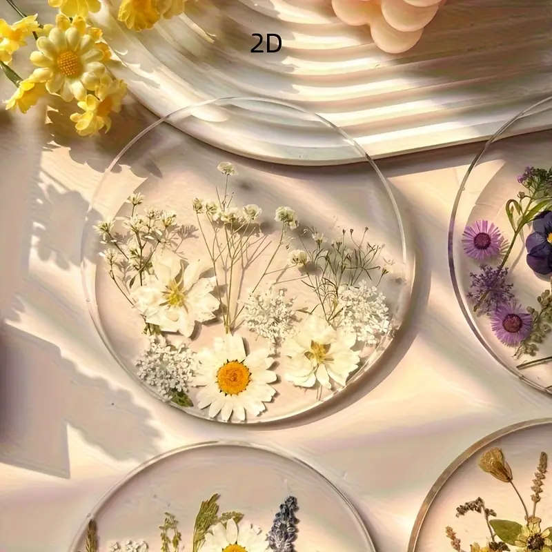 2D Flat 4 Piece Acrylic Coaster Set, Colorful Printed Outdoor Coasters