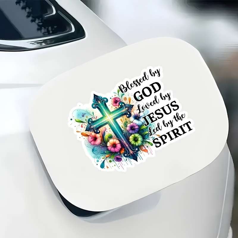1pc Quote Of The Cross  15cm  5.9inx11.9cm  4.7in Jesus Christian Themed Stickers