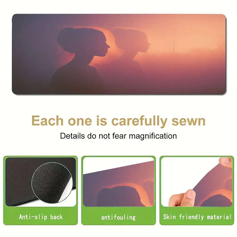 1pc 30x60cm Gaming Mouse Pad Soft Rubber Base Non-Slip Washable Desk Mat for Laptop and Keyboard