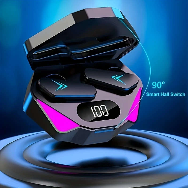 1pc Wireless Headphones Gaming Headphones In-ear Headphones HD Smart Digital Display Charging Cabin