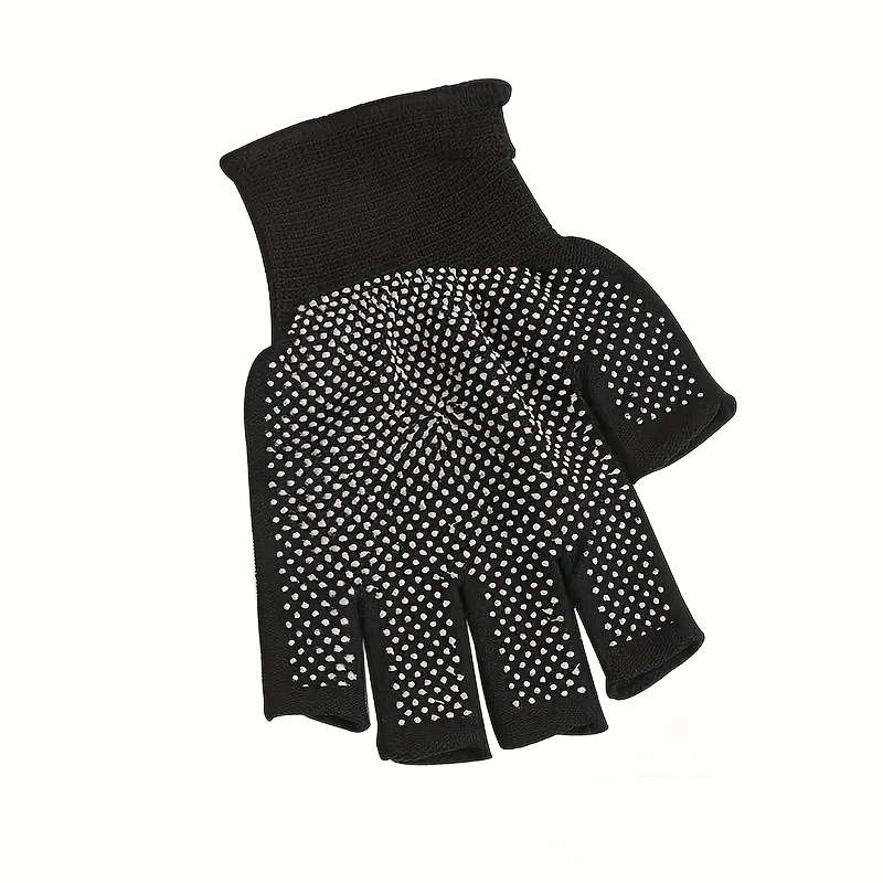 1Pair Breathable Half-Finger Sports Handwear with Anti-Slip Silicone Grip Polyamide Woven Fabric for