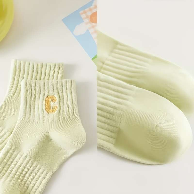 5 Pairs Of Mixed Colors Asian One Size High Elastic Socks