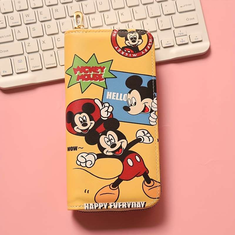 1pc Disney 1pc Cartoon Mickey Men and Women Wallet Mickey Mouse Printed Anime Fashion Long Zipper