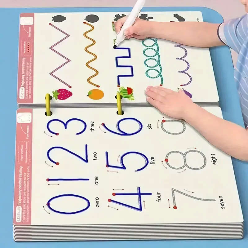 32 pages of reusable educational practice books erasable writing trackboards durable paper materials suitable for control training and enlightenment exercises for children aged 3 6 details 1
