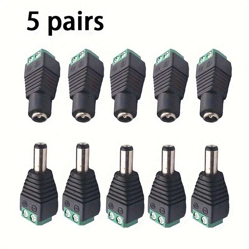 10 Pack 5 Pairs Male Female DC Power Cord Plug Wires