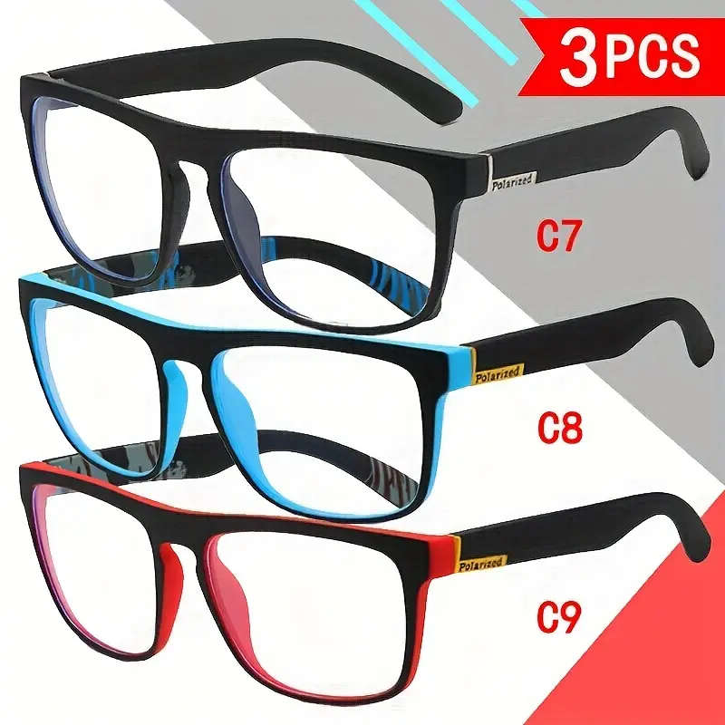 3pcs Super Value Multi-Pay Combination Pack New Sports Glasses Suitable for Men Women and Teenagers