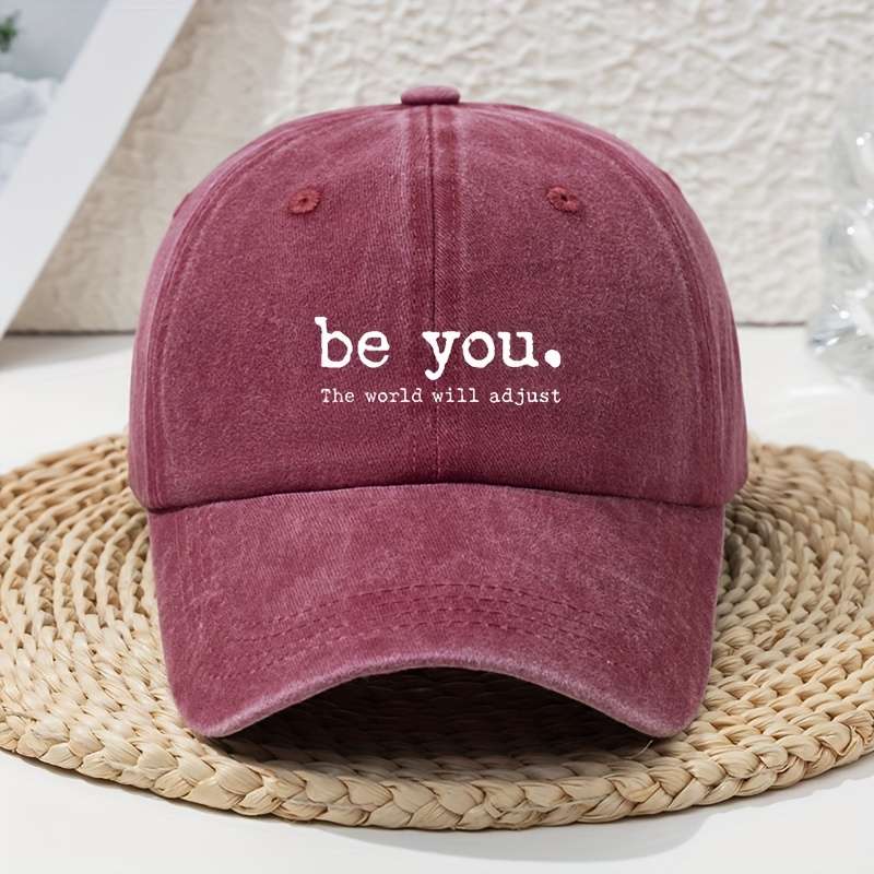 1pc Women'S Baseball Cap Vintage Soft Top Breathable Adjustable Fitted Polyester with Be You W