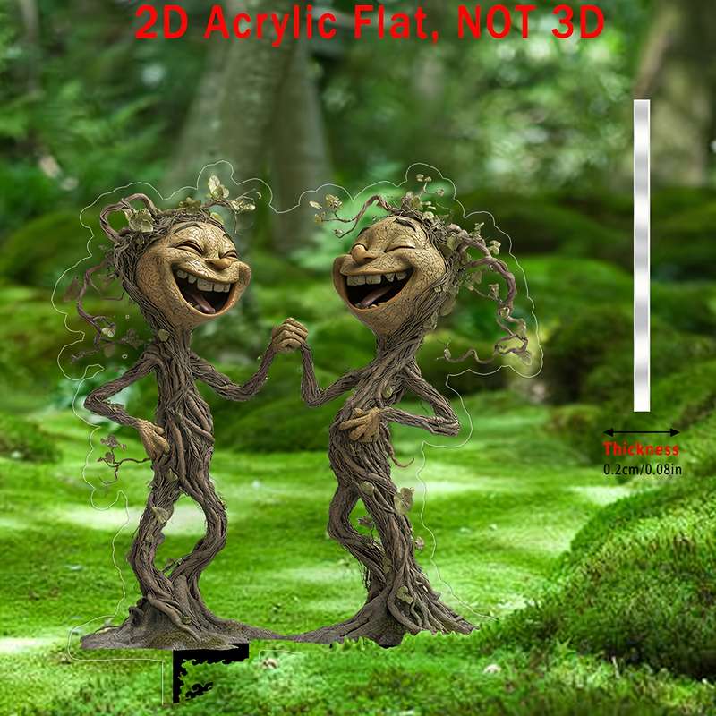 1pc 2D Flat   Plane  Funny Tree Spirit Pattern Floor Decoration 19.99cm x 15.24cm Home And