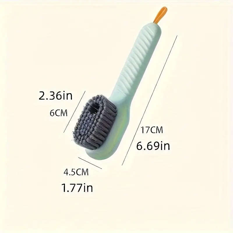 1pc Versatile Shoe Cleaning Brush with Easy-Dispense Liquid Dispenser Durable Medium Hardness Plasti