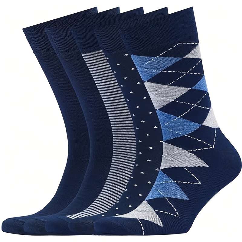 5 Pairs Khaki One Size High Elastic Socks