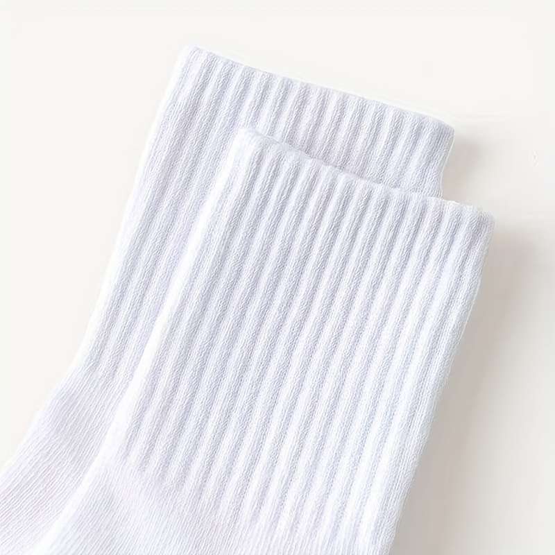 5 Pairs In Grayish White One Size High Elastic Socks
